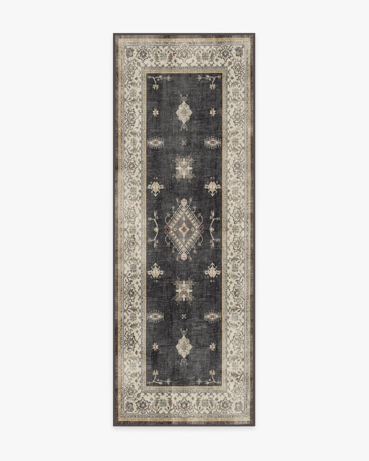 Tapis persan tissé plat de ferme moderne avec motif géométrique lavable en bois foncé pour salon et salle à manger