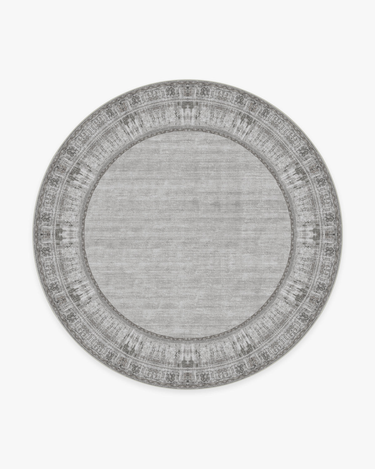 Tapis plat tissé Cottage Vintage avec bordure marguerite vieillie gris ivoire pour salon et chambre à coucher